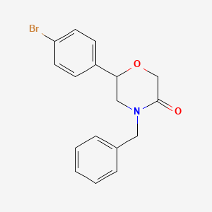 molecular formula C17H16BrNO2 B8747431 4-Benzyl-6-(4-bromophenyl)morpholin-3-one 