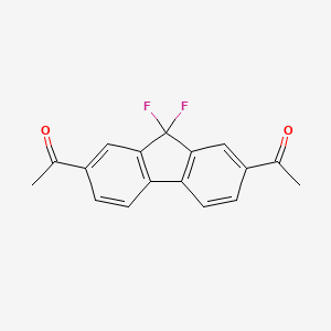molecular formula C17H12F2O2 B8747590 Ethanone, 1,1'-(9,9-difluoro-9H-fluorene-2,7-diyl)bis- 