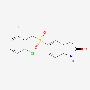 molecular formula C15H11Cl2NO3S B8747991 5-(2,6-Dichloro-phenylmethanesulfonyl)-1,3-dihydro-indol-2-one 