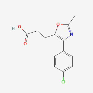 molecular formula C13H12ClNO3 B8747994 3-[4-(4-Chlorophenyl)-2-methyl-1,3-oxazol-5-yl]propanoic acid CAS No. 89150-09-4