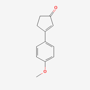 molecular formula C12H12O2 B8748219 3-(4-Methoxyphenyl)-2-cyclopenten-1-one 