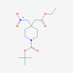 Tert-butyl 4-(2-ethoxy-2-oxoethyl)-4-(nitromethyl)piperidine-1-carboxylate