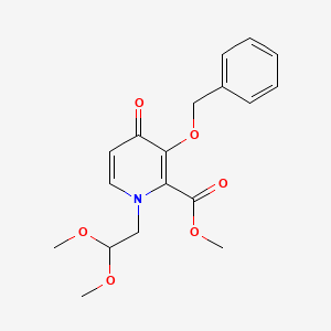 molecular formula C18H21NO6 B8748598 Methyl 3-(benzyloxy)-1-(2,2-dimethoxyethyl)-4-oxo-1,4-dihydropyridine-2-carboxylate 