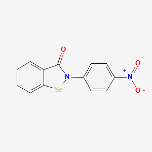 molecular formula C13H8N2O3Se B8748693 1,2-Benzisoselenazol-3(2H)-one, 2-(4-nitrophenyl)- CAS No. 81743-92-2