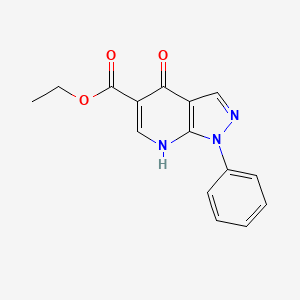 molecular formula C15H13N3O3 B8748843 Ethyl 4-hydroxy-1-phenyl-1H-pyrazolo[3,4-b]pyridine-5-carboxylate 