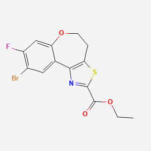 molecular formula C14H11BrFNO3S B8748883 Ethyl 9-bromo-8-fluoro-4,5-dihydrobenzo[2,3]oxepino[4,5-d]thiazole-2-carboxylate 