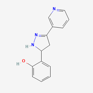 2-(3-pyridin-3-yl-4,5-dihydro-1H-pyrazol-5-yl)phenol