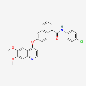 molecular formula C28H21ClN2O4 B8748982 N-(4-chlorophenyl)-6-[(6,7-dimethoxyquinolin-4-yl)oxy]naphthalene-1-carboxamide 