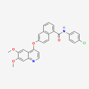 N-(4-chlorophenyl)-6-[(6,7-dimethoxyquinolin-4-yl)oxy]naphthalene-1-carboxamide