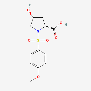 molecular formula C12H15NO6S B8749094 1-[(4-Methoxyphenyl)sulfonyl]-cis-4-hydroxy-D-proline CAS No. 203994-66-5