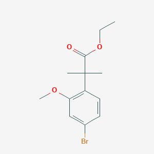molecular formula C13H17BrO3 B8749127 Ethyl 2-(4-bromo-2-methoxyphenyl)-2-methylpropanoate 