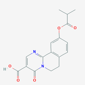 10-[(2-Methylpropanoyl)oxy]-4-oxo-6,7-dihydro-4H-pyrimido[2,1-a]isoquinoline-3-carboxylic acid