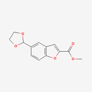 molecular formula C13H12O5 B8749223 Methyl 5-(1,3-dioxolan-2-yl)-1-benzofuran-2-carboxylate CAS No. 648449-71-2