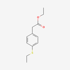 molecular formula C12H16O2S B8749242 Ethyl 2-(4-(ethylthio)phenyl)acetate CAS No. 745052-90-8