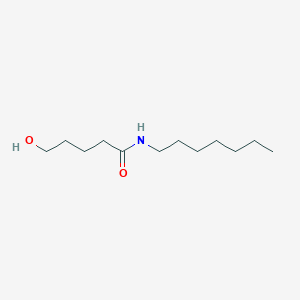 molecular formula C12H25NO2 B8749526 Pentanamide, N-heptyl-5-hydroxy- CAS No. 130804-27-2