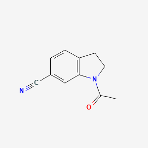 molecular formula C11H10N2O B8749555 1-Acetylindoline-6-carbonitrile CAS No. 15861-34-4