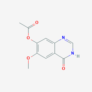 molecular formula C11H10N2O4 B8749574 7-Acetoxy-6-methoxy-3,4-dihydroquinazolin-4-one 