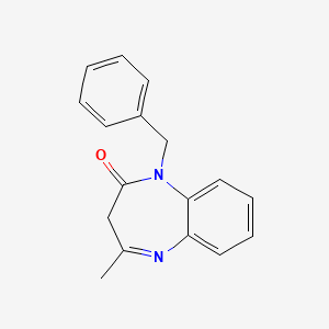 molecular formula C17H16N2O B8749752 1-benzyl-4-methyl-1,3-dihydro-1,5-benzodiazepin-2(2H)-one 
