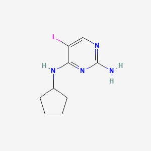 molecular formula C9H13IN4 B8749781 N4-Cyclopentyl-5-iodo-2,4-pyrimidinediamine 