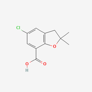 molecular formula C11H11ClO3 B8750032 5-Chloro-2,2-dimethyl-2,3-dihydrobenzofuran-7-carboxylic acid 