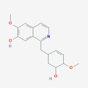 molecular formula C18H21NO4 B087503 1-[(5-Hydroxy-4-methoxycyclohex-2-en-1-yl)methyl]-6-methoxyisoquinolin-7-ol CAS No. 13168-51-9