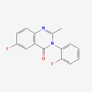 4(3H)-Quinazolinone, 6-fluoro-3-(2-fluorophenyl)-2-methyl-