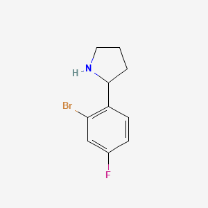 molecular formula C10H11BrFN B8750461 2-(2-Bromo-4-fluorophenyl)pyrrolidine 