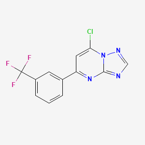molecular formula C12H6ClF3N4 B8750617 7-Chloro-5-[3-(trifluoromethyl)phenyl]-[1,2,4]triazolo[1,5-a]pyrimidine CAS No. 75175-85-8