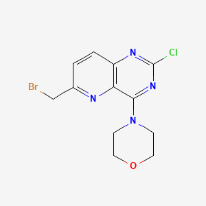 molecular formula C12H12BrClN4O B8750645 4-(6-(Bromomethyl)-2-chloropyrido[3,2-D]pyrimidin-4-YL)morpholine 
