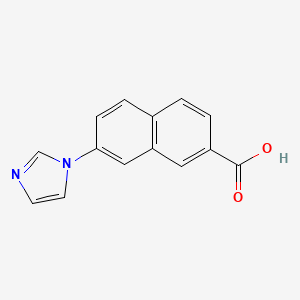 molecular formula C14H10N2O2 B8750668 2-Naphthalenecarboxylic acid, 7-(1H-imidazol-1-yl)- CAS No. 95355-07-0