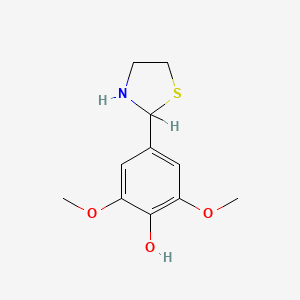 molecular formula C11H15NO3S B8750754 2,6-Dimethoxy-4-(2-thiazolidinyl)phenol CAS No. 31404-09-8