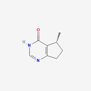 molecular formula C8H10N2O B8750788 (R)-5-Methyl-3,5,6,7-tetrahydro-4H-cyclopenta[d]pyrimidin-4-one 