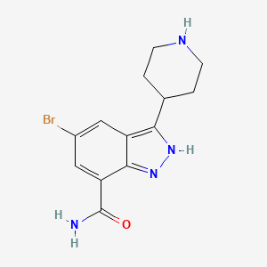 B8750929 5-bromo-3-(4-piperidinyl)-1H-indazole-7-carboxamide CAS No. 872350-31-7