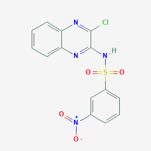 molecular formula C14H9ClN4O4S B8751096 N-(3-chloroquinoxalin-2-yl)-3-nitrobenzenesulfonamide 