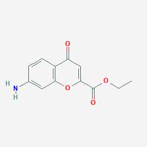 molecular formula C12H11NO4 B8751501 Ethyl 7-amino-4-oxo-4H-chromene-2-carboxylate 