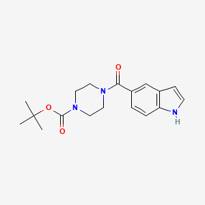 molecular formula C18H23N3O3 B8751556 tert-butyl 4-(1H-indol-5-ylcarbonyl)piperazine-1-carboxylate 