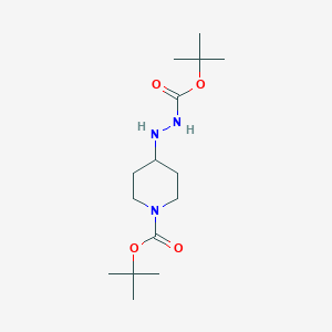 molecular formula C15H29N3O4 B8751641 4-(N'-Tert-butoxycarbonyl-hydrazino)-piperidine-1-carboxylic acid tert-butyl ester CAS No. 380226-99-3