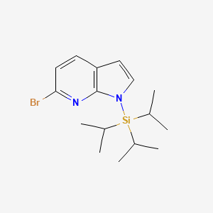 molecular formula C16H25BrN2Si B8751757 1H-Pyrrolo[2,3-b]pyridine, 6-bromo-1-[tris(1-methylethyl)silyl]- 