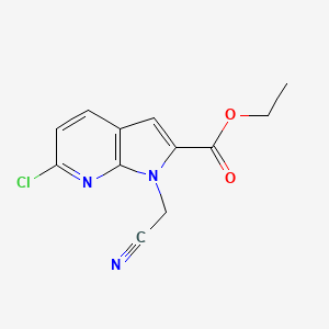 1H-Pyrrolo[2,3-b]pyridine-2-carboxylic acid, 6-chloro-1-(cyanomethyl)-, ethyl ester