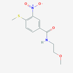N-(2-methoxyethyl)-4-methylthio-3-nitrobenzamide