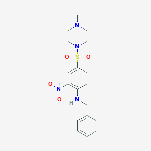molecular formula C18H22N4O4S B8752251 N-benzyl-4-(4-methylpiperazin-1-ylsulfonyl)-2-nitrobenzenamine CAS No. 825619-19-0