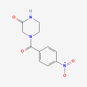 molecular formula C11H11N3O4 B8752346 4-(4-Nitrobenzoyl)piperazin-2-one 
