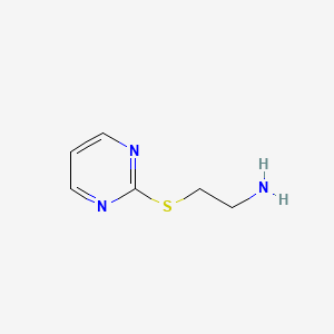 molecular formula C6H9N3S B8752382 2-(2-Pyrimidinylthio)ethylamine 