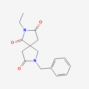 molecular formula C16H18N2O3 B8752402 2,7-Diazaspiro[4.4]nonane-1,3,8-trione, 2-ethyl-7-(phenylmethyl)- 