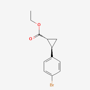 molecular formula C12H13BrO2 B8752468 ethyl (1R,2R)-2-(4-bromophenyl)cyclopropane-1-carboxylate 