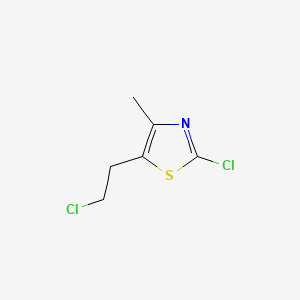 molecular formula C6H7Cl2NS B8752482 Thiazole, 2-chloro-5-(2-chloroethyl)-4-methyl- CAS No. 31299-91-9