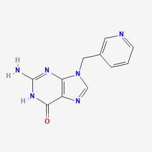 molecular formula C11H10N6O B8752607 2-Amino-9-[(pyridin-3-yl)methyl]-3,9-dihydro-6H-purin-6-one CAS No. 104162-66-5