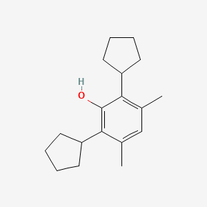 molecular formula C18H26O B8752625 2,6-Dicyclopentyl-3,5-xylenol CAS No. 60834-84-6