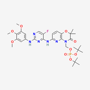 Di-tert-butyl ((6-((5-fluoro-2-((3,4,5-trimethoxyphenyl)amino)pyrimidin-4-yl)amino)-2,2-dimethyl-3-oxo-2H-pyrido[3,2-b][1,4]oxazin-4(3H)-yl)methyl) phosphate