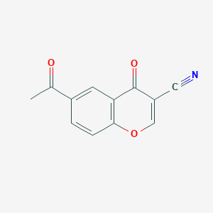 molecular formula C12H7NO3 B8752770 6-acetyl-4-oxo-4H-1-benzopyran-3-carbonitrile CAS No. 61776-44-1